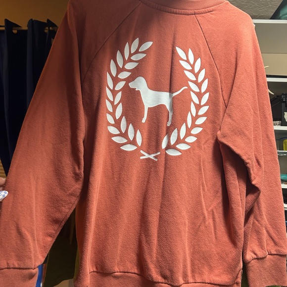 PINK Victoria's Secret Tops - PINK Victoria's Secret Rust Sweatshirt with White Dog Emblem